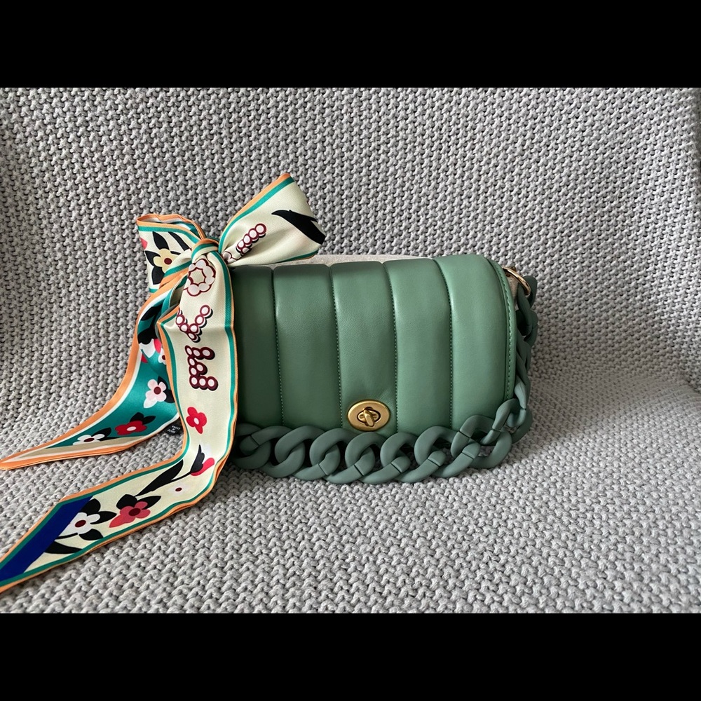 Coach Quilted Dinky 18 in Washed Green NWT - Picture 10 of 16